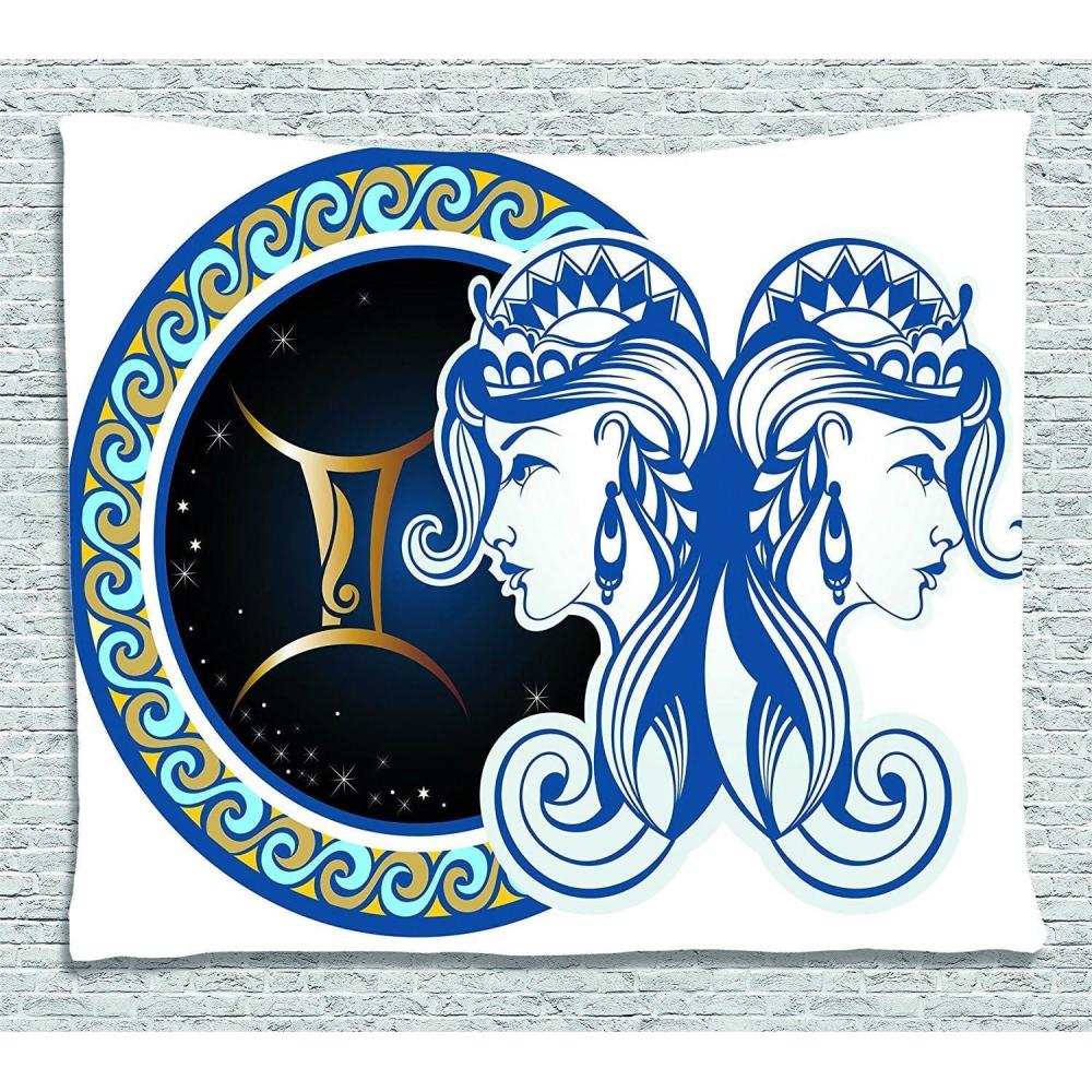 imageAmbesonne Hippie Tapestry Modern Goth Scene of Wingy Skeleton Moon and Roundy Flowers Boho Dreamy Fabric Wall Hanging Decor for Bedroom Living Room Dorm 28 X 23 Eggshell Shamrock GreenNight Blue