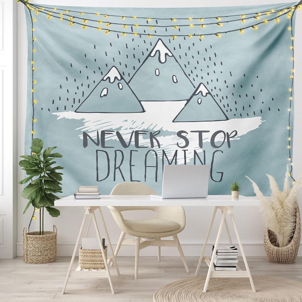 imageAmbesonne Hippie Tapestry Modern Goth Scene of Wingy Skeleton Moon and Roundy Flowers Boho Dreamy Fabric Wall Hanging Decor for Bedroom Living Room Dorm 28 X 23 Eggshell Shamrock GreenPale Green White