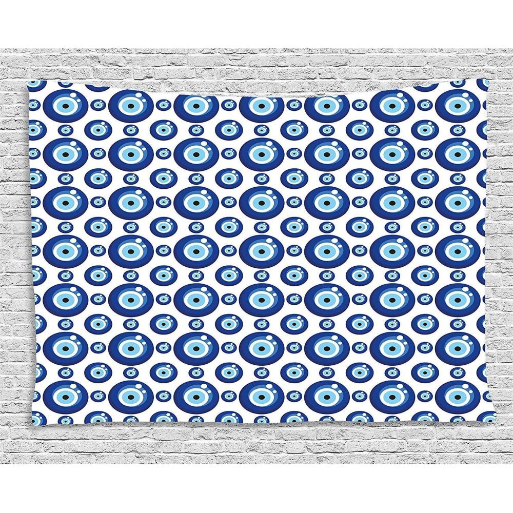 imageAmbesonne Hippie Tapestry Modern Goth Scene of Wingy Skeleton Moon and Roundy Flowers Boho Dreamy Fabric Wall Hanging Decor for Bedroom Living Room Dorm 28 X 23 Eggshell Shamrock GreenBlue White