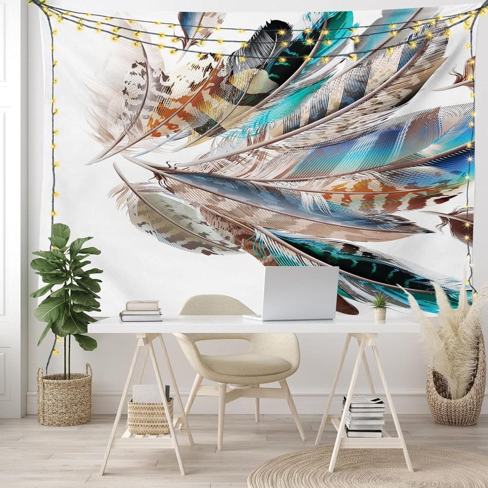 imageAmbesonne Hippie Tapestry Modern Goth Scene of Wingy Skeleton Moon and Roundy Flowers Boho Dreamy Fabric Wall Hanging Decor for Bedroom Living Room Dorm 28 X 23 Eggshell Shamrock GreenTeal Brown