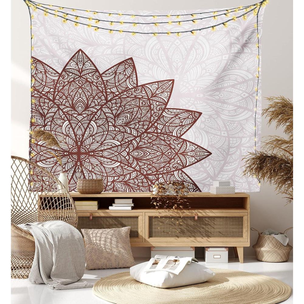 imageAmbesonne NYC Tapestry Pinkish Blossoms in the Central Park Landscape with Cherry Trees Forest in Spring Season Picture Print Wall Hanging for Bedroom Living Room Dorm Decor 40 X 60 Magenta GreyBurgundy and Pearl