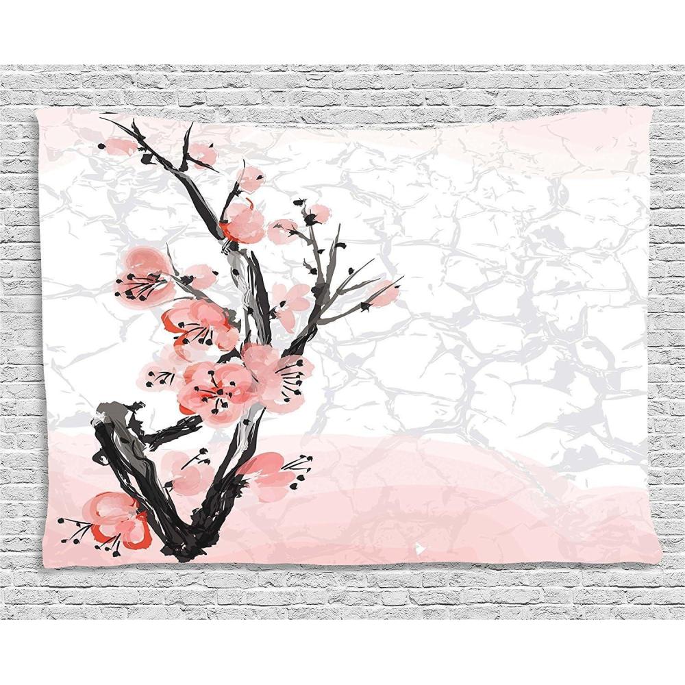 imageAmbesonne NYC Tapestry Pinkish Blossoms in the Central Park Landscape with Cherry Trees Forest in Spring Season Picture Print Wall Hanging for Bedroom Living Room Dorm Decor 40 X 60 Magenta GreyPink Coral