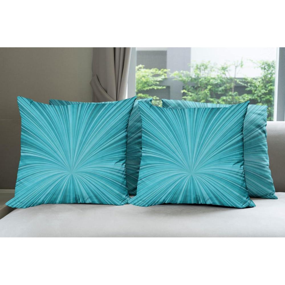 imageAmbesonne Teal Decorative Throw Pillow Case Pack of 4 Abstract Vortex Design with Fireworks Celebration Monochrome Artwork Cushion Cover for Couch Living Room Car 24 Turquoise TealTurquoise Teal
