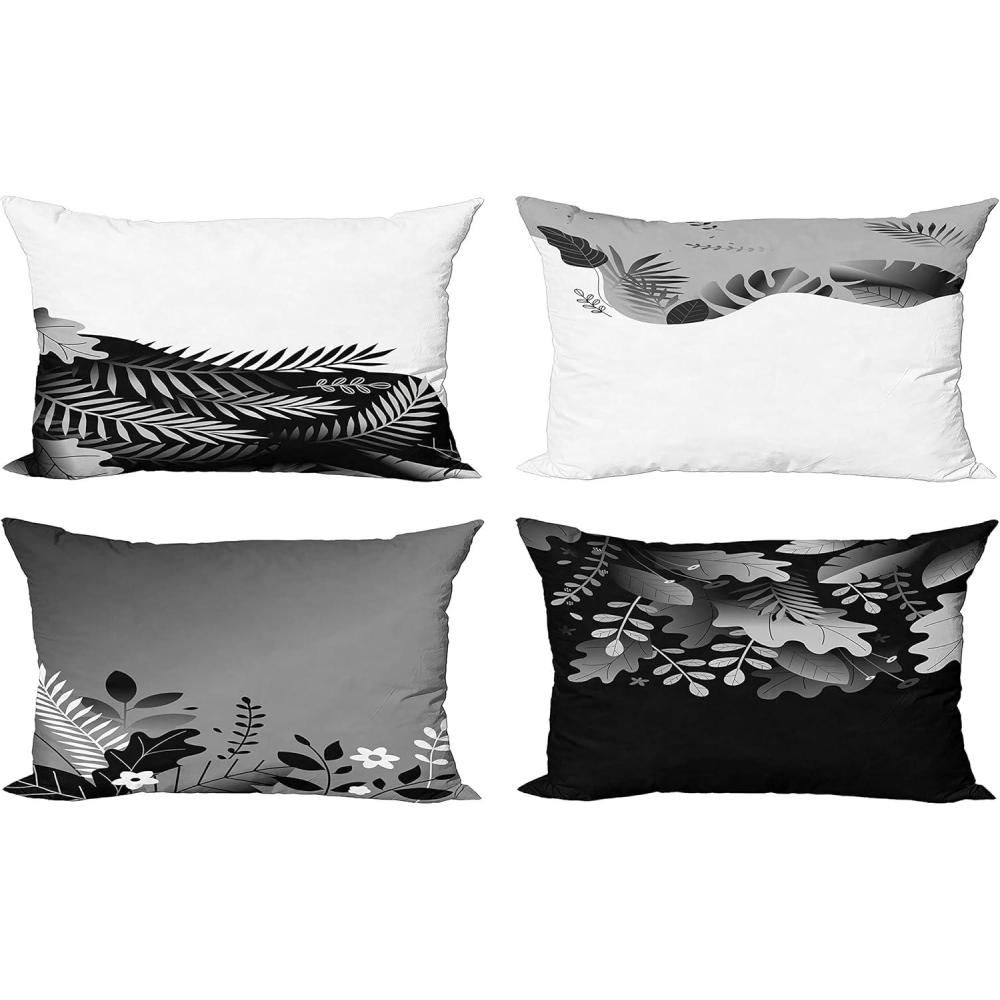 imageAmbesonne Teal Decorative Throw Pillow Case Pack of 4 Abstract Vortex Design with Fireworks Celebration Monochrome Artwork Cushion Cover for Couch Living Room Car 24 Turquoise TealBlack White and Grey