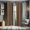 Ambesonne Abstract Curtains, Vertical Lines in Earthen Toned Color Stripes Various Shades Pattern, Window Treatments 2 Panel Set for Living Room Bedroom Decor, Pair of – 28″ x 63″, Caramel Chocolate