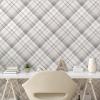 Ambesonne Beige Tan Peel & Stick Wallpaper for Home, Plaid Retro Style Checkered Rustic Gingham Pattern Repeated Design, Self-Adhesive Living Room Kitchen Accent, 13″ x 72″, Pale Eggshell Taupe Grey