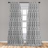Ambesonne Black and White Curtains, Monochrome Ikat Pattern Bohemian Chevron Modern Scribble Print, Window Treatments 2 Panel Set for Living Room Bedroom, Pair of – 28″ x 84″, White and Charcoal