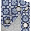 Ambesonne Blue Grommet Curtain, Traditional Portuguese Azulejo Tile Vintage Style Floral Mosaic Pattern, Decorative 2-Panel Window Drapes for Bedroom Living Room, 50″ x 84″, Pale Blue and Dark Blue