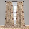 Ambesonne Exotic Branches Curtains, Simple Forest Leafy Silhouettes in Neutral Colors Boho Print, Window Treatments 2 Panel Set for Living Room Bedroom, Pair of – 28″ x 84″, Sea Green Dark Mustard(Pale Brown Dark Brown Tan)