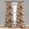 Ambesonne Exotic Branches Curtains, Simple Forest Leafy Silhouettes in Neutral Colors Boho Print, Window Treatments 2 Panel Set for Living Room Bedroom, Pair of – 28″ x 84″, Sea Green Dark Mustard(Cocoa Maroon Reseda Green)