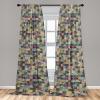 Ambesonne Exotic Branches Curtains, Simple Forest Leafy Silhouettes in Neutral Colors Boho Print, Window Treatments 2 Panel Set for Living Room Bedroom, Pair of – 28″ x 84″, Sea Green Dark Mustard(Avocado Green Purple Teal)
