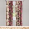 Ambesonne Exotic Branches Curtains, Simple Forest Leafy Silhouettes in Neutral Colors Boho Print, Window Treatments 2 Panel Set for Living Room Bedroom, Pair of – 28″ x 84″, Sea Green Dark Mustard(Hot Pink Champagne)