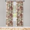 Ambesonne Exotic Branches Curtains, Simple Forest Leafy Silhouettes in Neutral Colors Boho Print, Window Treatments 2 Panel Set for Living Room Bedroom, Pair of – 28″ x 84″, Sea Green Dark Mustard(Cocoa Maroon Reseda Green)
