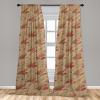 Ambesonne Exotic Branches Curtains, Simple Forest Leafy Silhouettes in Neutral Colors Boho Print, Window Treatments 2 Panel Set for Living Room Bedroom, Pair of – 28″ x 84″, Sea Green Dark Mustard(Dusk Ruby Pistachio Green)