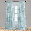 Ambesonne Exotic Branches Curtains, Simple Forest Leafy Silhouettes in Neutral Colors Boho Print, Window Treatments 2 Panel Set for Living Room Bedroom, Pair of – 28″ x 84″, Sea Green Dark Mustard(Dark Cadet Blue Off White)