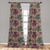 Ambesonne Exotic Branches Curtains, Simple Forest Leafy Silhouettes in Neutral Colors Boho Print, Window Treatments 2 Panel Set for Living Room Bedroom, Pair of – 28″ x 84″, Sea Green Dark Mustard(Purple Teal and Pastel Brown)