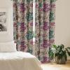 Ambesonne Exotic Branches Curtains, Simple Forest Leafy Silhouettes in Neutral Colors Boho Print, Window Treatments 2 Panel Set for Living Room Bedroom, Pair of – 28″ x 84″, Sea Green Dark Mustard(Purple Teal and Pastel Brown)