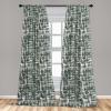 Ambesonne Exotic Branches Curtains, Simple Forest Leafy Silhouettes in Neutral Colors Boho Print, Window Treatments 2 Panel Set for Living Room Bedroom, Pair of – 28″ x 84″, Sea Green Dark Mustard(Cadet Blue and Taupe Grey)