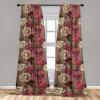 Ambesonne Exotic Branches Curtains, Simple Forest Leafy Silhouettes in Neutral Colors Boho Print, Window Treatments 2 Panel Set for Living Room Bedroom, Pair of – 28″ x 84″, Sea Green Dark Mustard(Hot Pink Champagne)