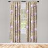 Ambesonne Exotic Branches Curtains, Simple Forest Leafy Silhouettes in Neutral Colors Boho Print, Window Treatments 2 Panel Set for Living Room Bedroom, Pair of – 28″ x 84″, Sea Green Dark Mustard(Lavender Warm Taupe)