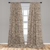 Ambesonne Exotic Branches Curtains, Simple Forest Leafy Silhouettes in Neutral Colors Boho Print, Window Treatments 2 Panel Set for Living Room Bedroom, Pair of – 28″ x 84″, Sea Green Dark Mustard(Cocoa Dark Taupe and White)
