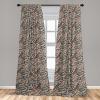 Ambesonne Exotic Branches Curtains, Simple Forest Leafy Silhouettes in Neutral Colors Boho Print, Window Treatments 2 Panel Set for Living Room Bedroom, Pair of – 28″ x 84″, Sea Green Dark Mustard(Pale Petrol Blue Burgundy)