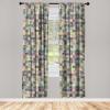 Ambesonne Exotic Branches Curtains, Simple Forest Leafy Silhouettes in Neutral Colors Boho Print, Window Treatments 2 Panel Set for Living Room Bedroom, Pair of – 28″ x 84″, Sea Green Dark Mustard(Avocado Green Purple Teal)