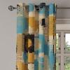 Ambesonne Floral Boho Grommet Curtain, Simple Design Delicate Flower Silhouettes Neutral Colors Exotics Art, Decorative 2-Panel Window Drapes for Bedroom Living Room, 50″ x 108″, Dark Indigo Pale Blue(Dark Yellow Sea Blue)