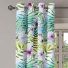 Ambesonne Floral Boho Grommet Curtain, Simple Design Delicate Flower Silhouettes Neutral Colors Exotics Art, Decorative 2-Panel Window Drapes for Bedroom Living Room, 50″ x 108″, Dark Indigo Pale Blue(Pale Purple and Fern Green)