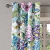 Ambesonne Floral Boho Grommet Curtain, Simple Design Delicate Flower Silhouettes Neutral Colors Exotics Art, Decorative 2-Panel Window Drapes for Bedroom Living Room, 50″ x 108″, Dark Indigo Pale Blue(Cadet Blue Multicolor)