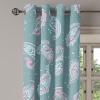 Ambesonne Floral Boho Grommet Curtain, Simple Design Delicate Flower Silhouettes Neutral Colors Exotics Art, Decorative 2-Panel Window Drapes for Bedroom Living Room, 50″ x 108″, Dark Indigo Pale Blue(Cadet Blue Pastel Pink)