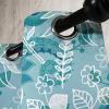 Ambesonne Floral Boho Grommet Curtain, Simple Design Delicate Flower Silhouettes Neutral Colors Exotics Art, Decorative 2-Panel Window Drapes for Bedroom Living Room, 50″ x 108″, Dark Indigo Pale Blue(Seafoam Cadet Blue White)
