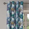 Ambesonne Floral Boho Grommet Curtain, Simple Design Delicate Flower Silhouettes Neutral Colors Exotics Art, Decorative 2-Panel Window Drapes for Bedroom Living Room, 50″ x 108″, Dark Indigo Pale Blue(Ceil Blue Teal Marigold)