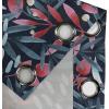 Ambesonne Floral Boho Grommet Curtain, Simple Design Delicate Flower Silhouettes Neutral Colors Exotics Art, Decorative 2-Panel Window Drapes for Bedroom Living Room, 50″ x 108″, Dark Indigo Pale Blue(Dark Coral Slate Blue)