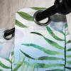 Ambesonne Floral Boho Grommet Curtain, Simple Design Delicate Flower Silhouettes Neutral Colors Exotics Art, Decorative 2-Panel Window Drapes for Bedroom Living Room, 50″ x 108″, Dark Indigo Pale Blue(Pale Purple and Fern Green)