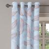 Ambesonne Floral Boho Grommet Curtain, Simple Design Delicate Flower Silhouettes Neutral Colors Exotics Art, Decorative 2-Panel Window Drapes for Bedroom Living Room, 50″ x 108″, Dark Indigo Pale Blue(Pale Ruby and Ceil Blue)