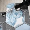 Ambesonne Floral Boho Grommet Curtain, Simple Design Delicate Flower Silhouettes Neutral Colors Exotics Art, Decorative 2-Panel Window Drapes for Bedroom Living Room, 50″ x 108″, Dark Indigo Pale Blue(Pale Azure Blue Taupe)