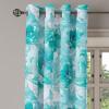 Ambesonne Floral Boho Grommet Curtain, Simple Design Delicate Flower Silhouettes Neutral Colors Exotics Art, Decorative 2-Panel Window Drapes for Bedroom Living Room, 50″ x 108″, Dark Indigo Pale Blue(Dark Seafoam Seafoam)