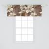 Ambesonne Garden Scene Window Valance, Neutral Traditional Roses and Floral Pattern Boho Romance Print, Curtain Valance for Kitchen Bedroom Decor with Rod Pocket, 54″ X 18″, Cream White Dark Sepia(Dark Rosewood and Champagne)