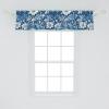 Ambesonne Garden Scene Window Valance, Neutral Traditional Roses and Floral Pattern Boho Romance Print, Curtain Valance for Kitchen Bedroom Decor with Rod Pocket, 54″ X 18″, Cream White Dark Sepia(Dark Sky Blue and White)