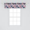 Ambesonne Garden Scene Window Valance, Neutral Traditional Roses and Floral Pattern Boho Romance Print, Curtain Valance for Kitchen Bedroom Decor with Rod Pocket, 54″ X 18″, Cream White Dark Sepia(Dark Sky Blue Coral)
