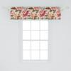 Ambesonne Garden Scene Window Valance, Neutral Traditional Roses and Floral Pattern Boho Romance Print, Curtain Valance for Kitchen Bedroom Decor with Rod Pocket, 54″ X 18″, Cream White Dark Sepia(Pink Almond and Green Brown)
