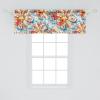 Ambesonne Garden Scene Window Valance, Neutral Traditional Roses and Floral Pattern Boho Romance Print, Curtain Valance for Kitchen Bedroom Decor with Rod Pocket, 54″ X 18″, Cream White Dark Sepia(Vermilion Blue Mustard)