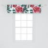 Ambesonne Garden Scene Window Valance, Neutral Traditional Roses and Floral Pattern Boho Romance Print, Curtain Valance for Kitchen Bedroom Decor with Rod Pocket, 54″ X 18″, Cream White Dark Sepia(Dark Coral and Forest Green)