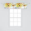 Ambesonne Garden Scene Window Valance, Neutral Traditional Roses and Floral Pattern Boho Romance Print, Curtain Valance for Kitchen Bedroom Decor with Rod Pocket, 54″ X 18″, Cream White Dark Sepia(Vermilion Mustard and Green)