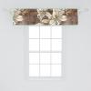 Ambesonne Garden Scene Window Valance, Neutral Traditional Roses and Floral Pattern Boho Romance Print, Curtain Valance for Kitchen Bedroom Decor with Rod Pocket, 54″ X 18″, Cream White Dark Sepia(Dark Rosewood and Champagne)