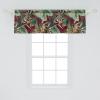 Ambesonne Garden Scene Window Valance, Neutral Traditional Roses and Floral Pattern Boho Romance Print, Curtain Valance for Kitchen Bedroom Decor with Rod Pocket, 54″ X 18″, Cream White Dark Sepia(Maroon Fern Green)