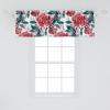 Ambesonne Garden Scene Window Valance, Neutral Traditional Roses and Floral Pattern Boho Romance Print, Curtain Valance for Kitchen Bedroom Decor with Rod Pocket, 54″ X 18″, Cream White Dark Sepia(Dark Coral and Forest Green)