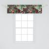 Ambesonne Garden Scene Window Valance, Neutral Traditional Roses and Floral Pattern Boho Romance Print, Curtain Valance for Kitchen Bedroom Decor with Rod Pocket, 54″ X 18″, Cream White Dark Sepia(Maroon Fern Green)