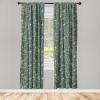 Ambesonne Gothic Curtains, Vintage Baroque Floral Skulls with Garden Flowers Flourishing Leaves, Window Treatments 2 Panel Set for Living Room Bedroom, Pair of – 28″ x 95″, Charcoal Grey and Dark Tan(Green Teal and Ginger)